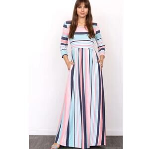 Eloges Three Quarter Sleeve Maxi Dress - Small